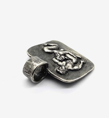 Ancient Roman Erotic Silver Pendant Classical Reclining Scene Relief Artifact