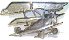 Vintage Homco USA 1975 Cast Iron Bi Plane Wall Hanging Decor Yellow 11×7