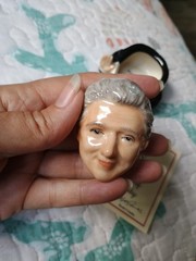 Vtg 2000 Signed Kevin Francis Face Pot Bill Clinton Trinket Box