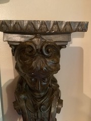 RARE Retro Burwood Products Brown Molded Plastic Caryatid Corbel Woman Bust