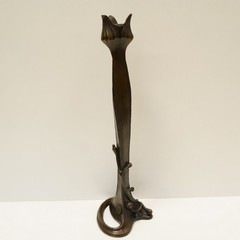 Art Deco Style Statue Sculpture Candlestick Art Nouveau Style Bronze Signed