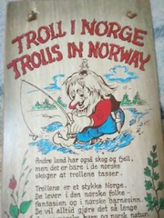 Trolls In Norway Vtg Wall Hanging Decor Made in Norway