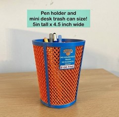 NY Knicks Trash Can Mini Trash Can – Basketball Gift Viral Blue Orange Trash Can