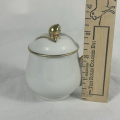 6 Antique Limoges Pot de Crème France Coiffe Porcelain White And Gold