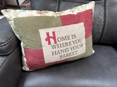 Longaberger Rectangle Pillow “Home Is Where You Hang Your Basket” 15.5″x10″