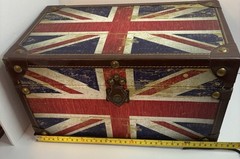 Union Jack UK Flag Treasure Box Chest United Kingdom Trunk Collectible