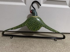 Vintage Parrot Bird Resin Plastic Painted 3D Shaped Clothing Hanger