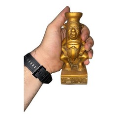 Ancient Egyptian God Bes Protective Statue Bronze Tone Home Decor Artifact