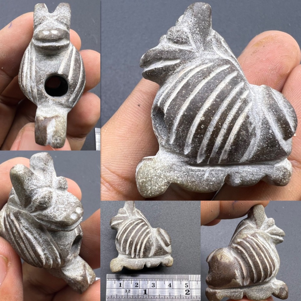 Rare Ancient Old Natural Jasper Stone Wild Animal Statue Figure Bead