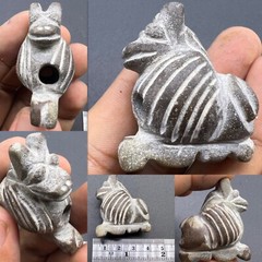 Rare Ancient Old Natural Jasper Stone Wild Animal Statue Figure Bead