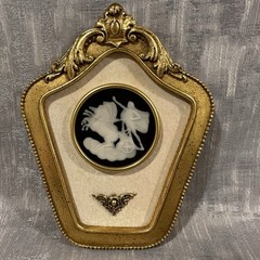Vtg LIMOGES CAMEO 2 Greco Roman Florentine Gold Frame SUNGOTT ART STUDIOS France