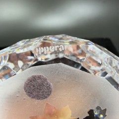 Vintage Tipperary Clear Crystal Leaf Eire Paperweight Faceted Etched Ireland VTG