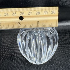 Heavy Clear Lead Crystal Cut Glass Apple Fruit Art Glass Figurine Paperweight