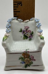German ELFINWARE Porcelain Furniture, 6 pcs set, Hand painted, Gilded – MINT