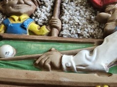 Vintage Mid Century 1971 Sexton #792 Men and Boy Shooting Pool Cast Iron