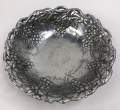 Arthur Court Bowl Aluminum Vtg Grapevine Serving Dish Small 8″ 1994 1990s Taiwan