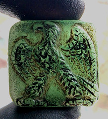 300 BC Authentic Ancient Roman hololith Ring Engraved Gemstone Depict Eagle