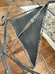 Nautical Sailboat Boat Metal Magazine Rack Holder Nautical Decor
