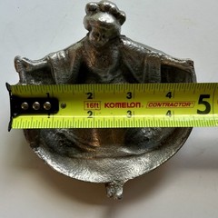 Vintage Naughty Geisha Cast Metal Ashtray / Novelty Trinket Dish