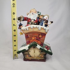 Unbranded Holiday Santa In Sleigh Music Box Metal TESTED, WORKS PLAYS TOO FAST
