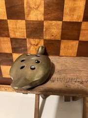 Vintage Rare Metal Brass Figural Flower Frog Flying Duck Form