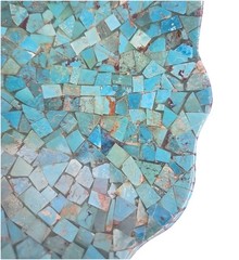 Jay King Turquoise Inlay Scalloped Edge Mosaic Bowl 12x7x3 Stainless Steel COA