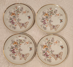 Vintage Avon Butterfly Fantasy Porcelain Trinket Dish Set Of 8 – 1979 Brazil