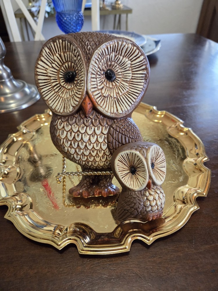 vintage 1970s Home Interior “Homco” owl wall plaques