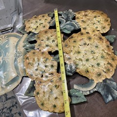 Vintage Metal Hand-painted Hydrangeas Tolewar Signed By Mimi 87