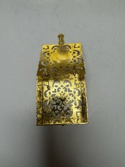 Gold Metal Religious Blessing Trinket Ring Box Rosary Jewelry Catholic NEW