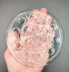 Unbranded Antique Glass Flower Frog 16 Hole 5 Inch Clear Pressed Glass Vase Inse
