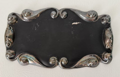 Vintage Casket Coffin Marker Black Metal Memorial Name Plaque Macabre