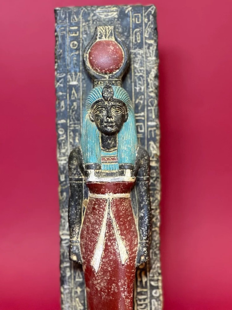 Rare Pharaonic Stela of God Hathor : Authentic Ancient Egyptian Artifact 1200 BC