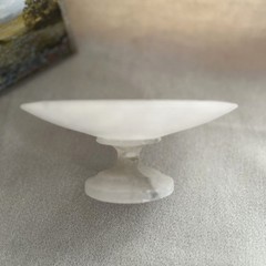 Alabaster Footed Trinket Ring Candy Dish Volterra Italy Vintage w/ Tag