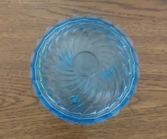 Wilkerson Light Blue UV Reactive Tninket Dish 3-footed NEW 3 In Tall 4 In Wide
