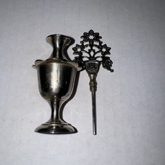 Rare Vintage Islamic Arabic Tribal Eye Liner Kajal Kohl Flask Metal Bottle
