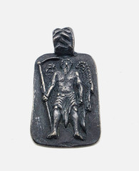 Ancient Roman Greek God Kronos Saturn of Time and Harvest Silver Pendant Chronos