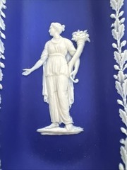 Wedgwood Pre 1891 Antique Blue Jasperware Trinket Pin Oblong Dish 8.5”