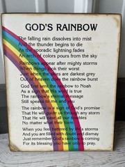 Vintage Gods Rainbow Plaque Art Bible Poem Wall Decor NL