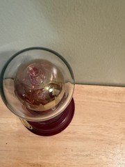 VintageHand Blown Hot Air Balloon Model Sculpture In Glass Dome Made In Britain