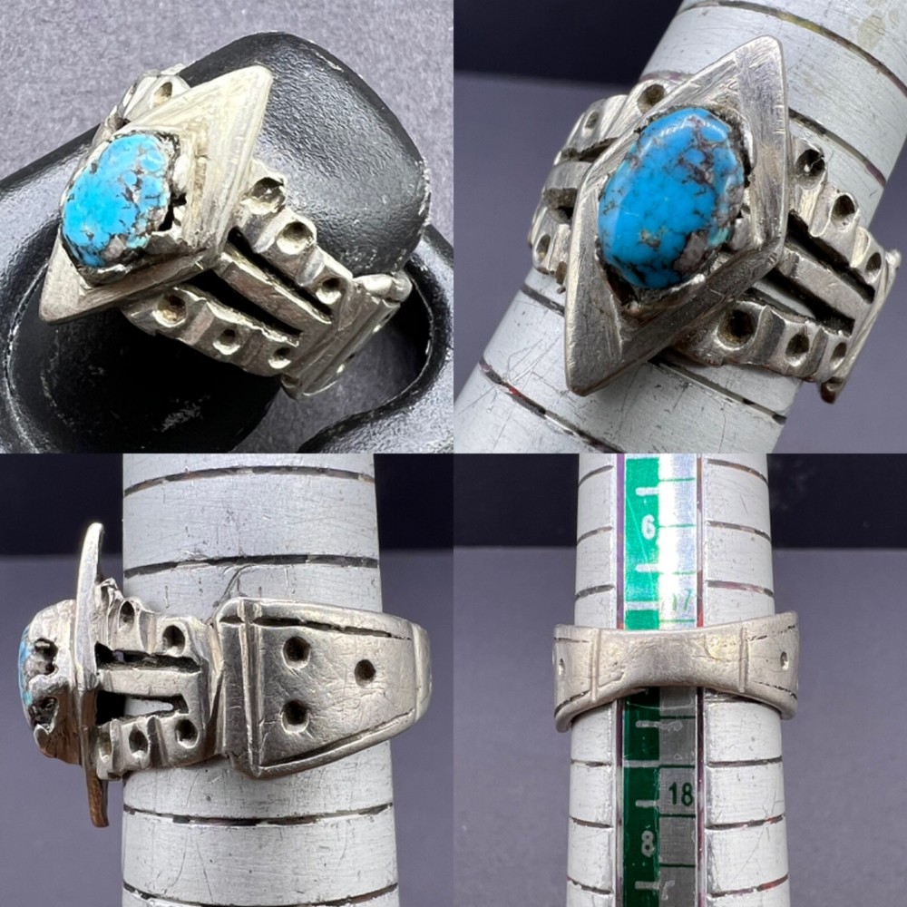 Beautiful Old Natural Torques Stone Unique Ring From Afghanistan