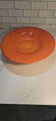 Murano Glass bowl Bright Orange 🍊 White 13 1/2 Inches Wide