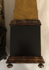 Pair Neoclassical Style Brass Composition and Partial Ebonized Table Obelisks