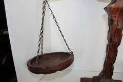 Hand-Carved Wooden Scales of Justice Balance Scale | Rustic Folk Art Decor