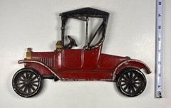 Vintage Sexton Cast Metal Iron RED Automobile Wall Art Decoration Hanging Plaque
