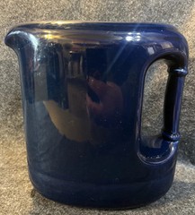 Vintage 1940s Cobalt Blue Ceramic Refrigerator Pitcher Art Deco Style