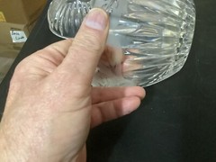 Vintage Unbranded Crystal Clear Glass Covered Dish w/Frosted Flower Edge