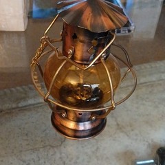 Mini Decorative Oil Lamp Bronze Amber Glass Metal UN928 UN927
