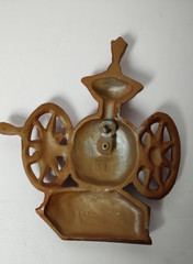Vintage Sexton Cast Metal Hanging Wall Decor 4 Piece Orange