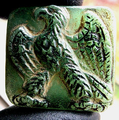 300 BC Authentic Ancient Roman hololith Ring Engraved Gemstone Depict Eagle